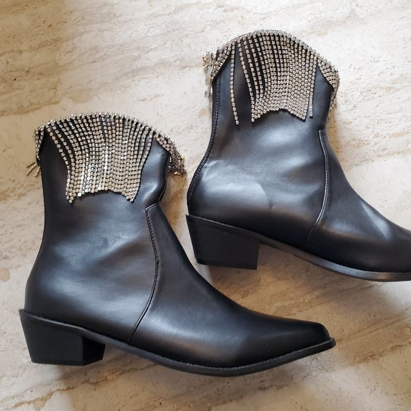 Nasty Gal Faux Leather Fringe Western Boots - Picture 9 of 9